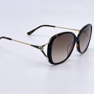 Brand New Gucci 58mm Brown and Gold Sunglasses